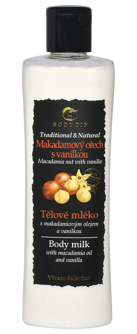 Tělové mléko Makadamový ořech s vanilkou BODY TIP
200 ml