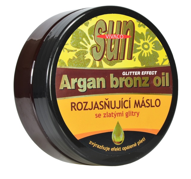 Rozjasňující máslo po opalování s BIO arganovým olejem a zlatými glitry SUN VITAL 200 ml
