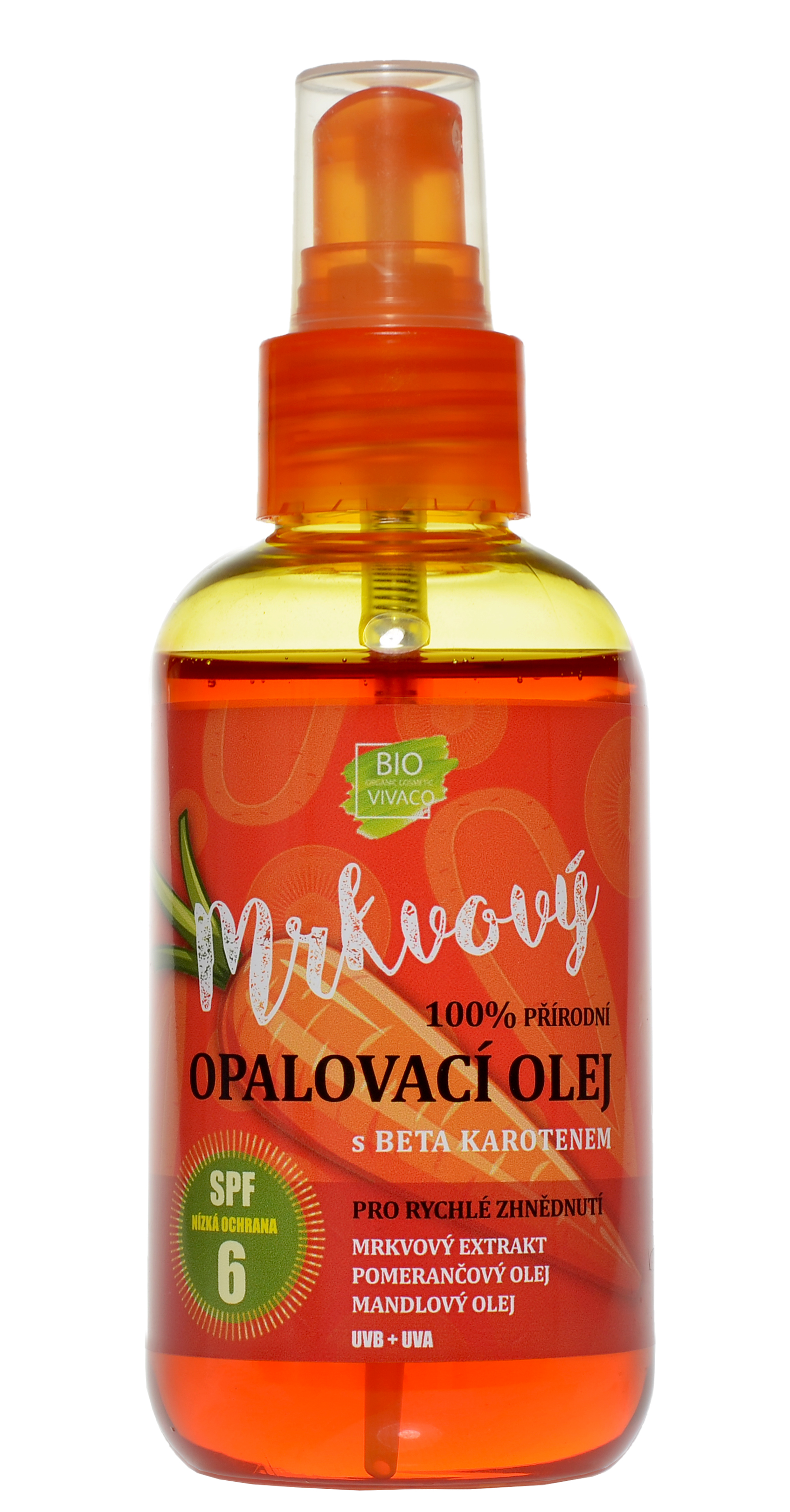 100% Přírodní opalovací olej s mrkvovým extraktem SPF 6 150 ml (190102)