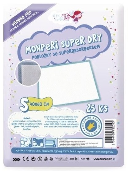MonPeri Absorpční podložky SuperDry S 40x60 cm 25 ks