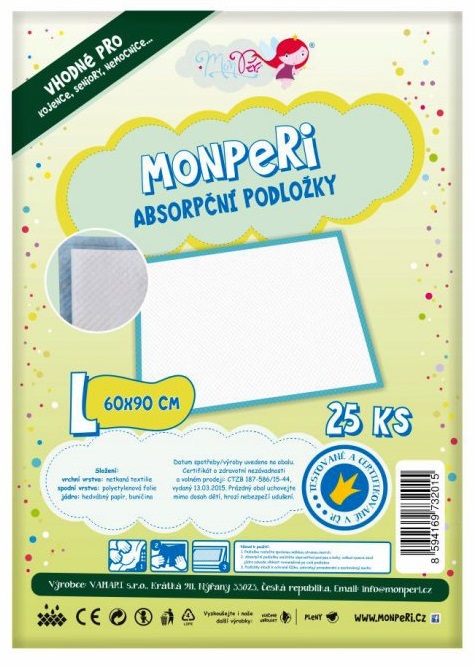 MonPeri Absorpční podložky SuperDry L 60x90 cm 25 ks