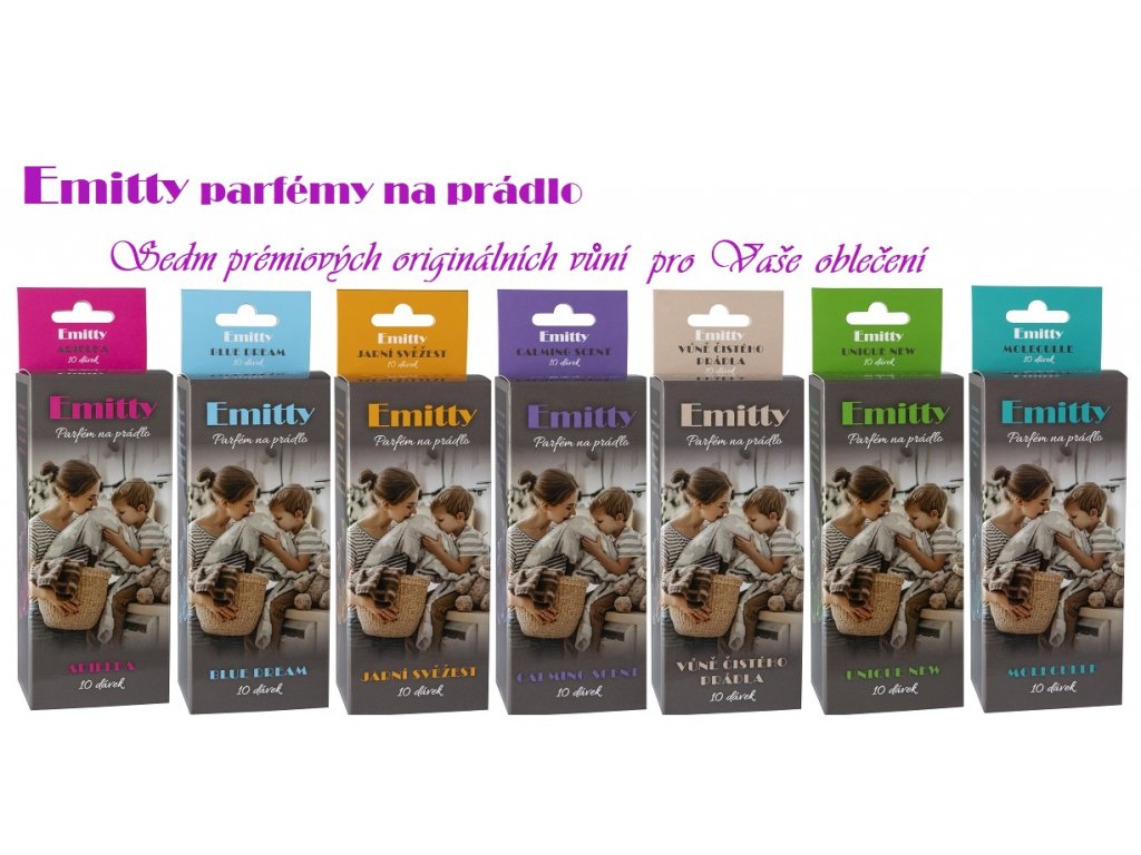 Emitty parfém na prádlo sada 7 druhů po 10ml 70 praní