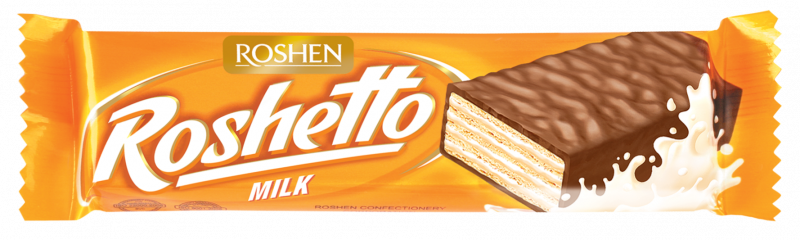 Roshen oplatka "Roshetto"s mléčnou náplní a kakaovou polevou 34g