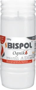 Bispol svíčka parafinová litá WP3 180 g / hoření 72 hodin bílá   