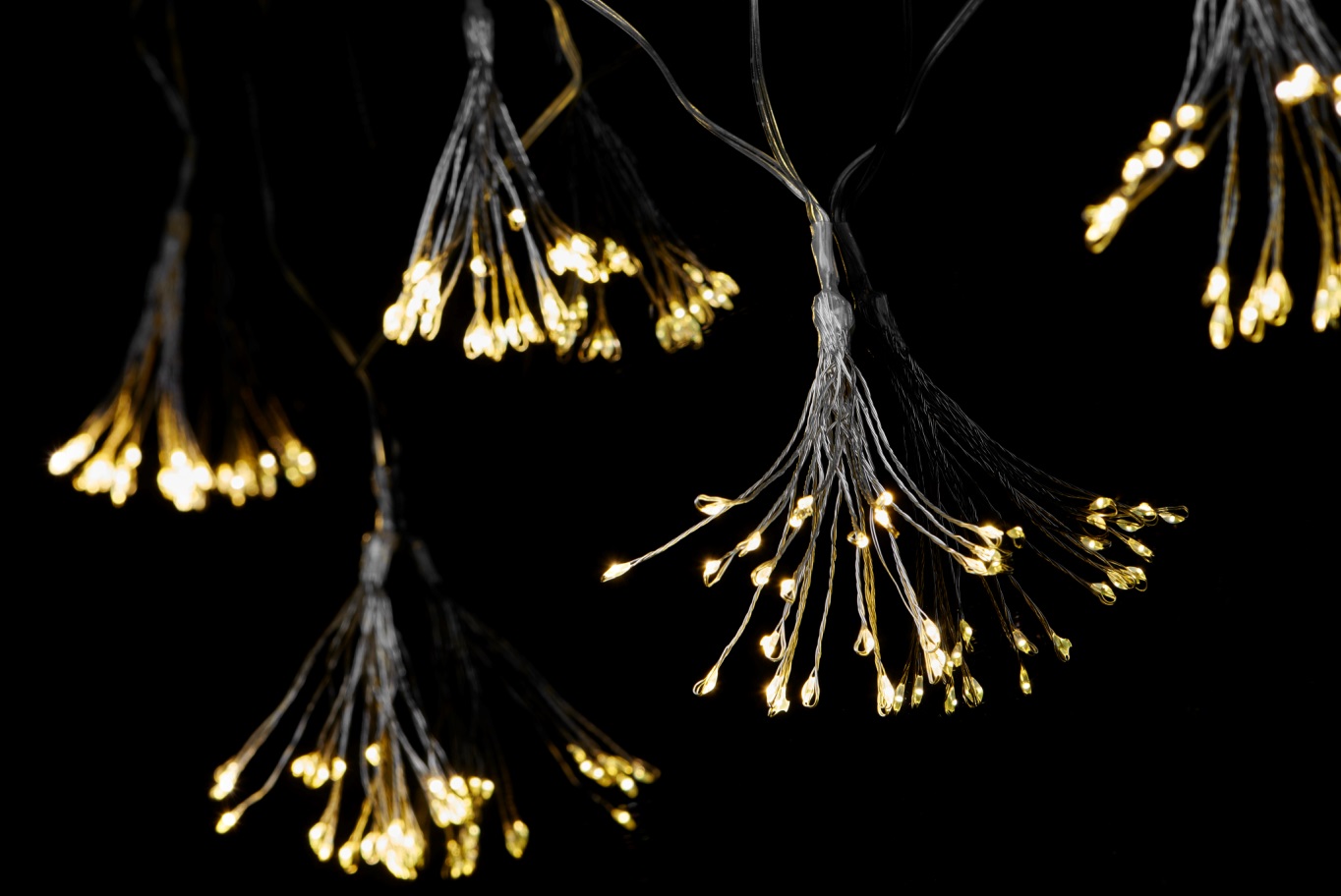 Závěs 5 x nano trsy, 150 LED, teplá bílá + časovač (11415)