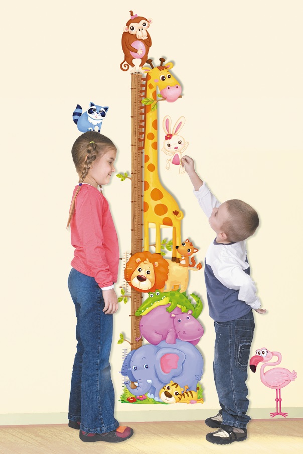 Samolepky na stěnu dětský metr zvířátka v zoo 120x32cm (10099)