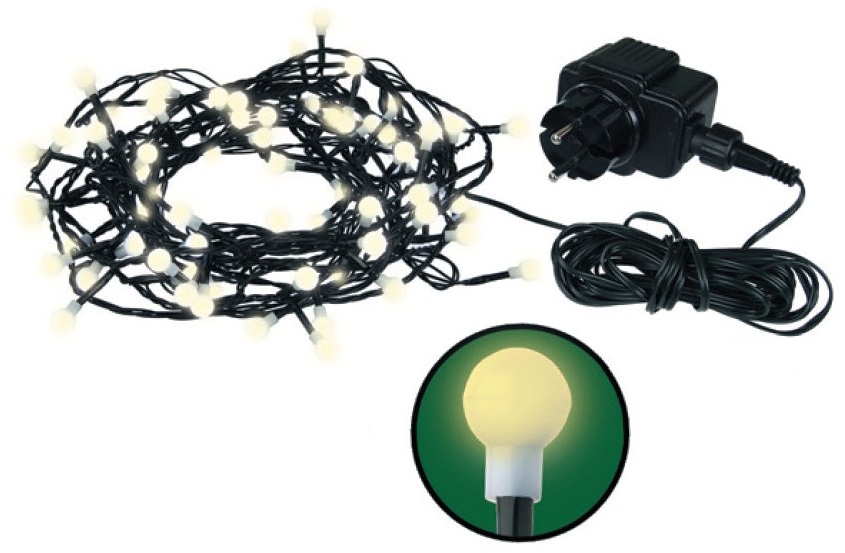 Osvětlení vánoční kulíčky 20m-200 LED teplá bílá+5m přívodní kabel (11028)
