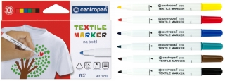 Značkovače (fixy) na textil Textile Marker 6 ks, CENTROPEN (991021)
