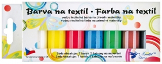 Barvy na textil světlý, sada, klasik 7x15 g + šablony (6105)