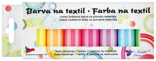 Barvy na textil světlý, sada svítící ve tmě 7 x 15 g + šablony (6106)