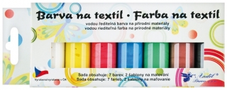 Barvy na textil světlý, sada perleť 7x15 g + šablony