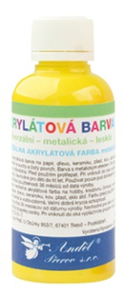 Univerzální akrylové barvy lesklé, glitrové 50g-1. ŽLUTÁ (6113-01)