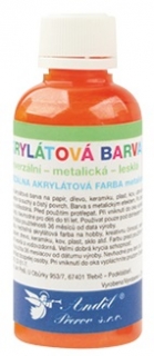 Univerzální akrylátové barvy lesklé, glitrové 50g-2. ORANŽOVÁ