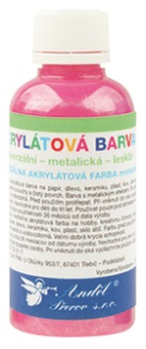 Univerzální akrylátové barvy lesklé, glitrové 50g-4. RŮŽOVÁ (6113-04)