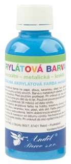 Univerzální akrylátové barvy lesklé, glitrové 50g-6. SVĚTLE MODRÁ