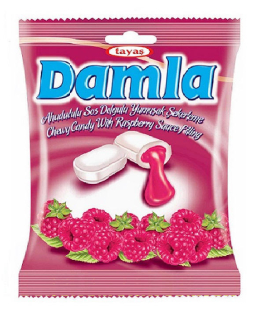 Damla měkké bonbóny plněné Malina 90 g