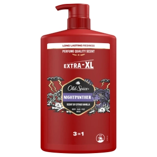 Old Spice pánský sprchový gel a šampon 3v1 Night Panther s pumpou 1 l 