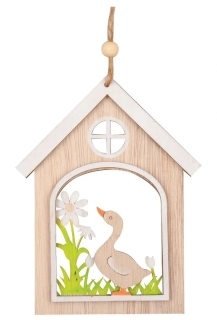 Domeček s husou na zavěšení 14 cm (7632)