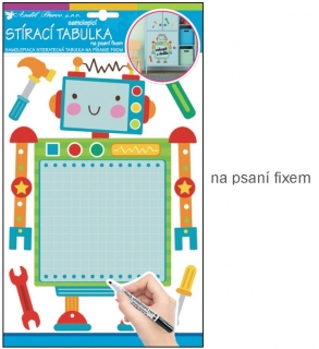 Tabulka samolepka na psaní fixem robot 30x21cm (10131)