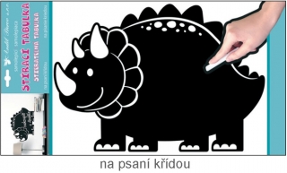 Tabulka samolepka na psaní křídou dinosaurus 40x29cm