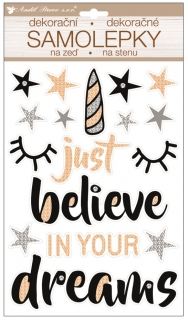 Samolepka za stěnu Believe in Dreams prostorová 36 x 21 cm