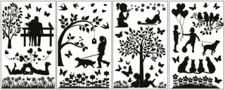 Dekorace k vypínači a jiné hladké plochy siluety v parku 24x15cm (845)