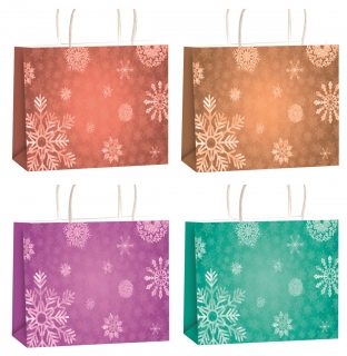 Vánoční dárková taška s glitry XL horizont 45,5x33x10,5cm (12061)