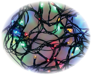 Osvětlení vánoční 18m-180 LED barevná+5m přívodní kabel (11015)