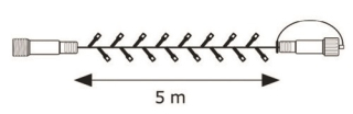 Osvětlení vánoční - nadstavitelný řetěz 10 m-100 LED studená bílá+ 5 cm přívodní kabel (11087)