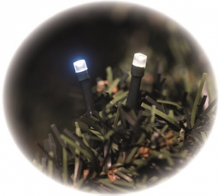Osvětlení světluška řetěz 12 m -120 LED studená a teplá bílá + 5m přívodní kabel s časovačem
