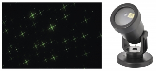 Projektor laser zelené hvězdy + 5 m přívodní kabel