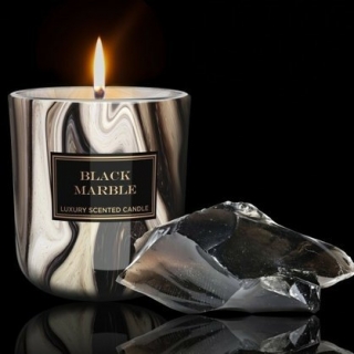 Bartek Candles luxusní svíčka v tmavě mramorové krabičce Black Marble 150g